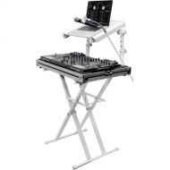 Odyssey X-Stand Combo Dual-Tier Heavy-Duty Folding Stand with Microphone Boom & Laptop/Gear Shelf (white)