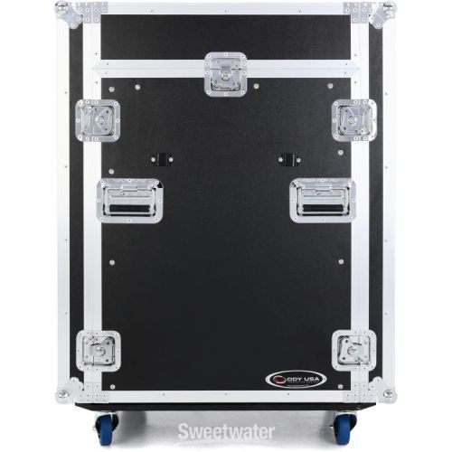  Odyssey FZ1316WDLXII 13U Top / 16U Front Pro Combo Rack Case with Two Side Tables and Casters