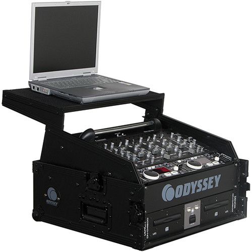  Odyssey FZGS1002BL Black Label Flight Zone Glide Style Combo Rack - 10U Over 2U (Black)