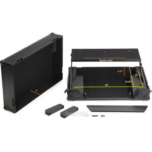  Odyssey FZGSDDJ1000W1BL Flight Zone Case with Glide Platform and 1U Rack Space - Black Label Demo