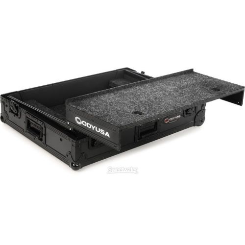  Odyssey FZGSDDJ1000BL1UCW Flight Zone Case with Glide Platform and 1U Rack Space - Black Label