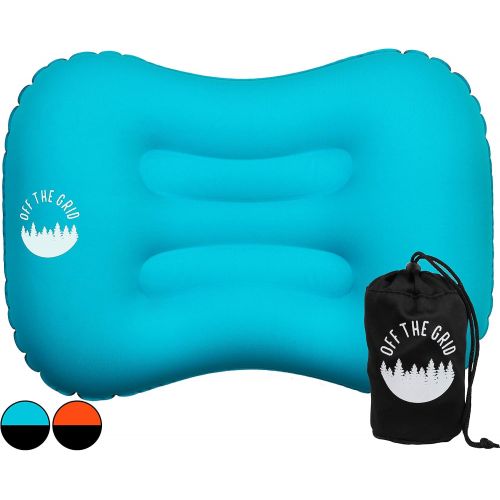  [아마존베스트]Off the Grid Inflatable Camping Pillow for Ultralight Backpacking  Pillow for Travel & Sleeping with Ergonomic, Waterproof, Compressible, and Compact Design for Lumbar and Neck Su