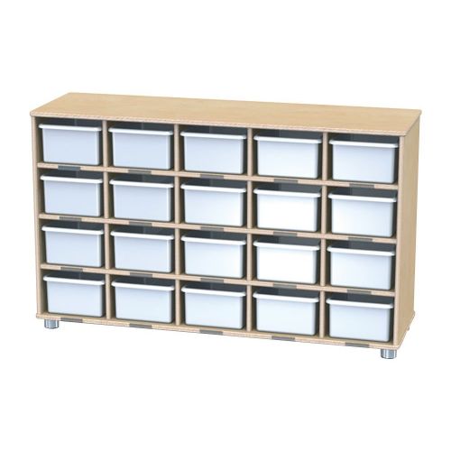  Offex Kidsroom Organizer Twenty-Cubbie Shelf with White Cubbie-Trays