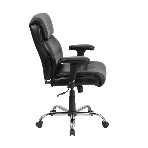  Offex OFX-369434-FF Big and Tall Leather Swivel Task Chair with Height Adjustable Arms - Black