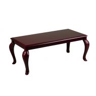 Office Star Queen Ann Traditional Coffee Table, Mahogany Finish