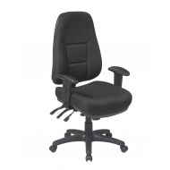 Office Star High Back Multi-Function Ergonomic Chair with Padded Contour and Seat with 2-Way Adjustable Arms, Black