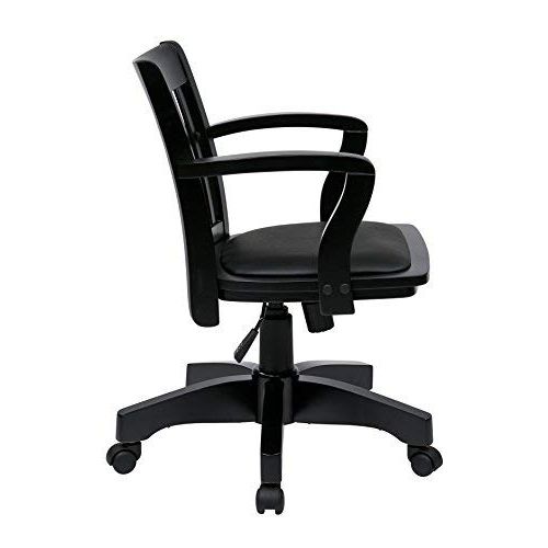  Office Star OSP Designs Wood Bankers Desk Chair with Vinyl Seat