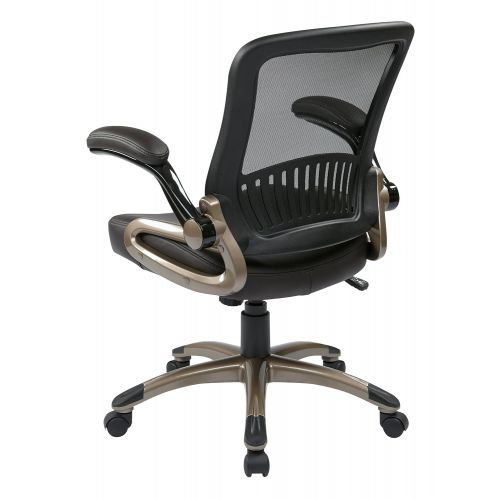  Office Star Screen Back & Eco Leather Seat Managers Chair, Espresso