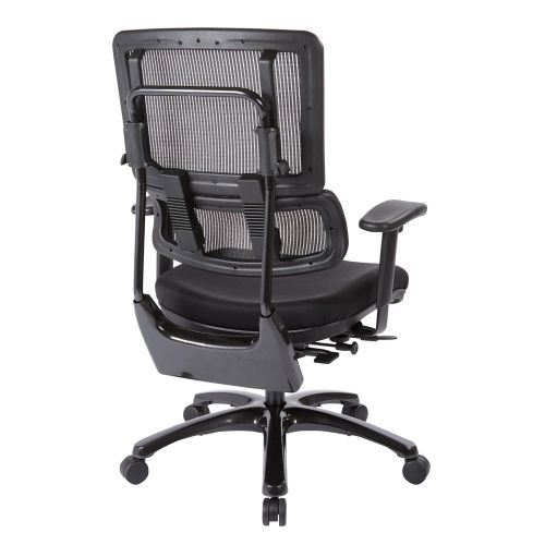  Office Star Breathable Black Vertical Mesh Back and Padded Coal FreeFlex Mesh Seat Managers Chair with Adjustable Arms and Polished Black Accents