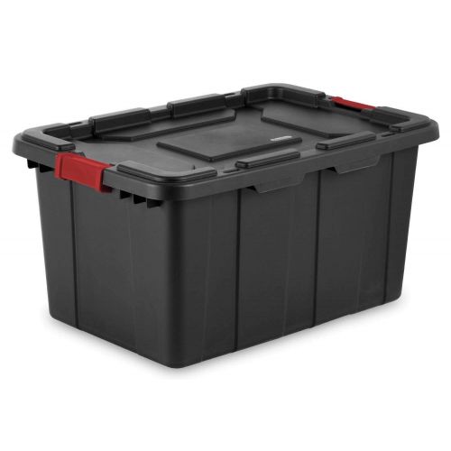  Office file organizer MRT SUPPLY 27-Gallon Durable Industrial Storage Tote, Black (4 Pack) with Ebook