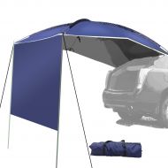 Offroading UBOWAY Awning Sun Shelter - Waterproof Auto Canopy Camper Trailer Tent Roof Top for SUV, MPV, Hatchback, Minivan, Sedan, Camping, Outdoor，5-6Persons