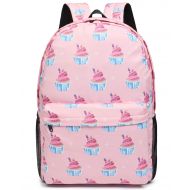 Oflamn Pink Cupcakes Backpack | Bookbag | Daypack | Fit in 15 Laptop and Multi-pockets with YKK zippers | Super Light Waterproof Nylon | Perfect for Work, Commute, Travel & College