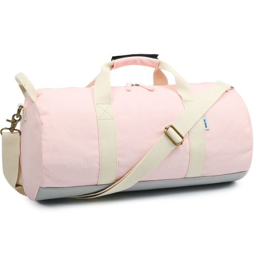  Oflamn Overnight Bag Canvas Sports Gym Weekender Round Weekend Duffel Bag (Pink)