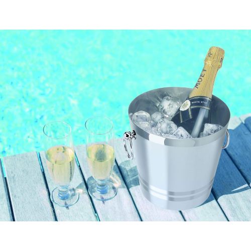  Oggi 7041.0 7041 Stainless Steel Champagne Bucket, 4-1/4-Quart, Silver