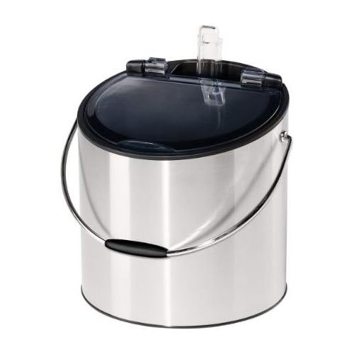  Oggi Stainless Steel Ice and Wine Bucket with Flip Top Lid and Ice Scoop, Holds 2 Bottles