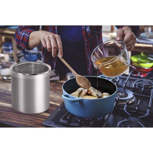  Oggi Jumbo Grease Can, 4 Quart, Stainless: Kitchen & Dining