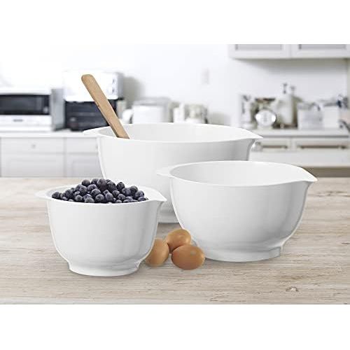  Oggi 3-Piece Mixing Bowl Set, White: Melamine Mixing Bowls: Kitchen & Dining