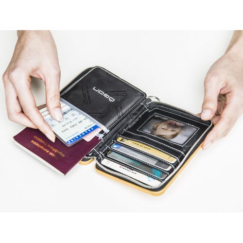  Ogon Quilted Passport Case Red Aluminum Wallet