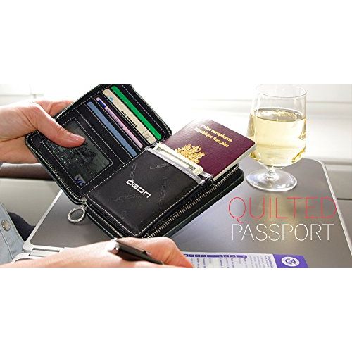  Ogon Quilted Passport Aluminum Wallet Black