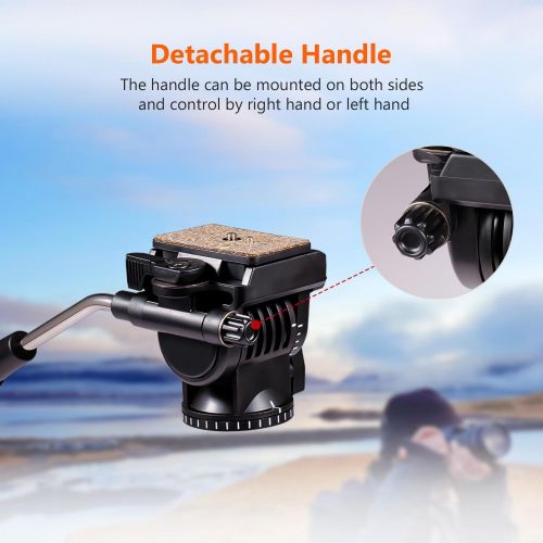  Oguine Aluminium Photography Video Camera Tripod Ball Head 360 Degree Fluid Rotation Tripod Drag Pan Head