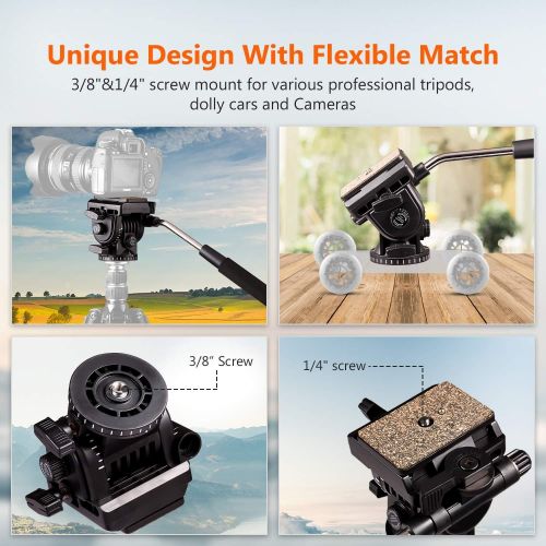  Oguine Aluminium Photography Video Camera Tripod Ball Head 360 Degree Fluid Rotation Tripod Drag Pan Head