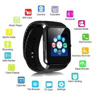 Oguine Bluetooth Smart Watch Phone Fitness Tracker SIM TF Card Slot Camera Pedometer Monitor Fitness Waterproof Bracelet for AndroidiOS (Black)