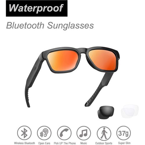  [아마존 핫딜] [아마존핫딜]OhO sunshine Waterproof Audio Sunglasses, Fashionable Bluetooth Sunglasses to Listen Music and Make Phone Calls,UV400 Polarized Lens and Compatible with Prescription Lens