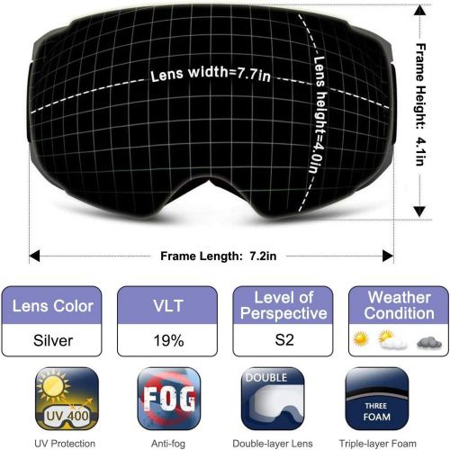  [아마존핫딜][아마존 핫딜] OhO sunshine OhO Camera Ski Goggles, Anti-Fog Snowboard Goggles with UV400 Protection Dual Ski Lens, 4K WiFi and 24MP Adjusted Action Camera, Low Temperature Working Battery (S6 Model)