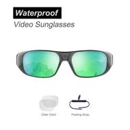 OhO sunshine Waterproof Video Sunglasses,32GB Ultra 1080P Full HD Outdoor Sports Action Camera and 2 Sets Polarized UV400 Protection Safety Lenses,Unisex Sport Design