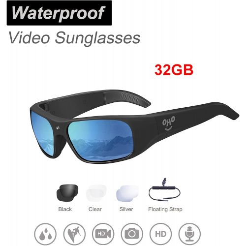  OhO sunshine 32GB Water Resistance Video Sunglasses,Xtreme Sporting 1080 HD Video Recording Camera and Polarized UV400 Protection Safety Lenses.