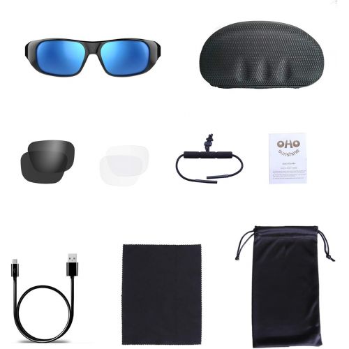  [아마존베스트]OhO sunshine OHO 4K Ultra HD Water Resistance Video Sunglasses, Sports Action Camera with Built-in 128GB Memory and Polarized UV400 Protection Safety Lenses,Unisex Sport Design