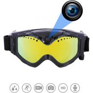 OhO sunshine OhO 4K Ultra HD Action Camera Ski Goggles with 24MP and 140 Degree Adjusted Camera Angle Up and Down, Low Temperature Working Battery, Anti Fog and UV400 Protection Ski Lens with 1