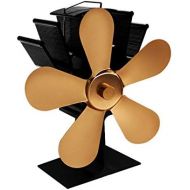 OhhGo 5 Blades Wood Burning Stove Fireplace Fan, Silent Heat Powered Circulates Warm/Heated Air Eco Stove Fan for Gas/Pellet/Wood/Log Stoves