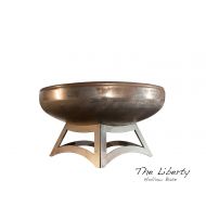 Ohio Flame 36 Liberty Fire Pit with Hollow Base (Made in USA) - Natural Steel Finish