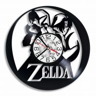 OhoArtGiftShop Zelda Link Vinyl Record Clock Wall Art Handmade Home Room Decor, Link Original Gift Present Great Vintage Decoration Accessory Stuff