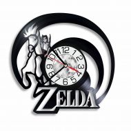 OhoArtGiftShop Zelda Wall Vinyl Record Clock Handmade Home Room Decor, Link Zelda Original Art Gift Present Great Vintage Decoration Accessory Stuff