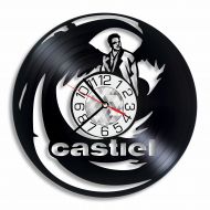 OhoArtGiftShop Castiel Supernatural Vinyl Clock Wall Art Handmade Home Decor, Castiel Original Gift Present Great Vintage Room Decoration Accessory