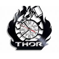 OhoArtGiftShop Thor Vinyl Wall Clock Art Handmade Home Room Decor, Marvel Thor Original Gift Present For Everyone Vintage Decoration Accessory Stuff