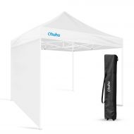 Ohuhu Canopy Tent with Screen, 10 X 10 Ft Pop-Up Canopy Tent, Instant Shelter Canopy with Sidewall Sun-Shade Wall & Wheeled Carrying Bag, White