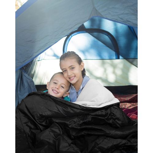  Sleeping Bags for Adults, Ohuhu Double Sleeping Bag with 2 Pillows Waterproof Sleeping Bag for Kids 2 Person Cold Weather Sleeping Bags for Family Teens Camping Backpacking Hiking