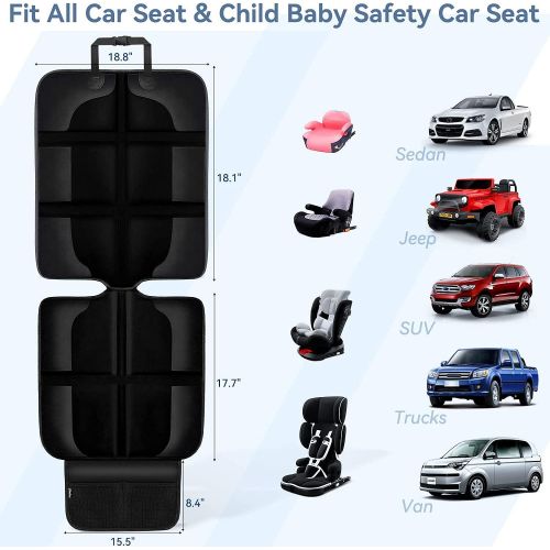  Ohuhu Car Seat Protector for Kids: 2-Pack Carseat Protectors for Baby Car Seat - Waterproof Auto Vehicles Pet Seat Cover with 2 Large Storage Pocket - Thickest Padding Backseat Pro