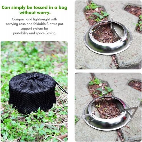  Mini Camping Stove Wood: Ohuhu Mini Camping Stove Solo Stoves Stainless Steel Backpacking Wood Stove Portable Small Burning Stoves Fire for Picnic BBQ Camp Hiking with Grill Grid