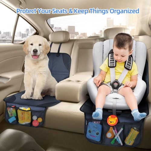  Ohuhu 1-Pack Baby Child Car Auto Carseat Seat Protector Cover Dog Mat Vehicle Cover With Organizer