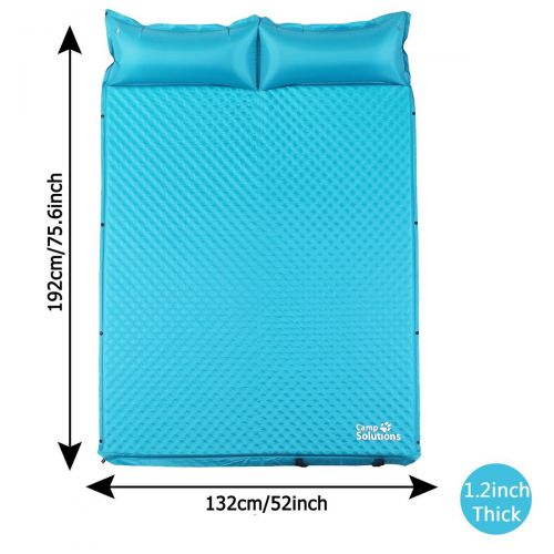  Ohuhu Camp Solutions 2 Person Self-Inflating Sleeping Pad with Pillow, Waterproof Lightweight Anti-Tear, for Outdoor Camping,Hiking,Backpacking,Travel