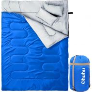 Ohuhu Double Sleeping Bag with 2 Pillows and A Carrying Bag, Waterproof Lightweight 2 Person Sleeping Adult Bag for Camping, Backpacking, Hiking