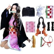 Oikawa Kamado Cosplay Costume Outfit Kimono with Hairwear and Bamboo