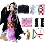 할로윈 용품Oikawa Kamado Cosplay Costume Outfit Kimono with Hairwear and Bamboo Outfit