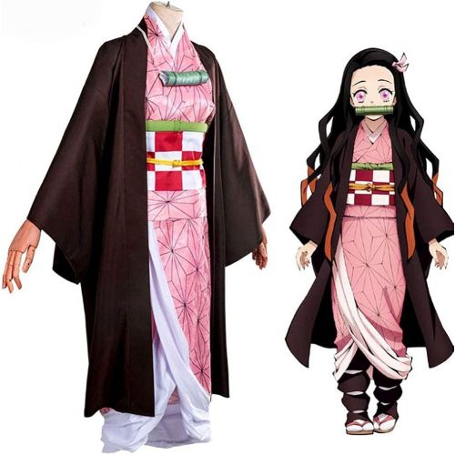  할로윈 용품Oikawa Kamado Cosplay Costume Outfit Kimono with Hairwear and Bamboo Outfit