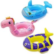 3 Pcs Inflatable Pool Floats for Kids and Toddler, Animal Pool Float Swim Tube Rings with Handle, Boys Girls Summer Water Swim Beach Floaties Toys Party Supplies