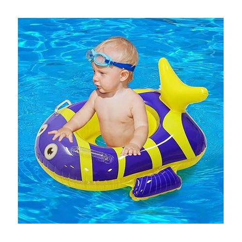  3 Pcs Inflatable Pool Floats for Kids and Toddler, Animal Pool Float Swim Tube Rings with Handle, Boys Girls Summer Water Swim Beach Floaties Toys Party Supplies